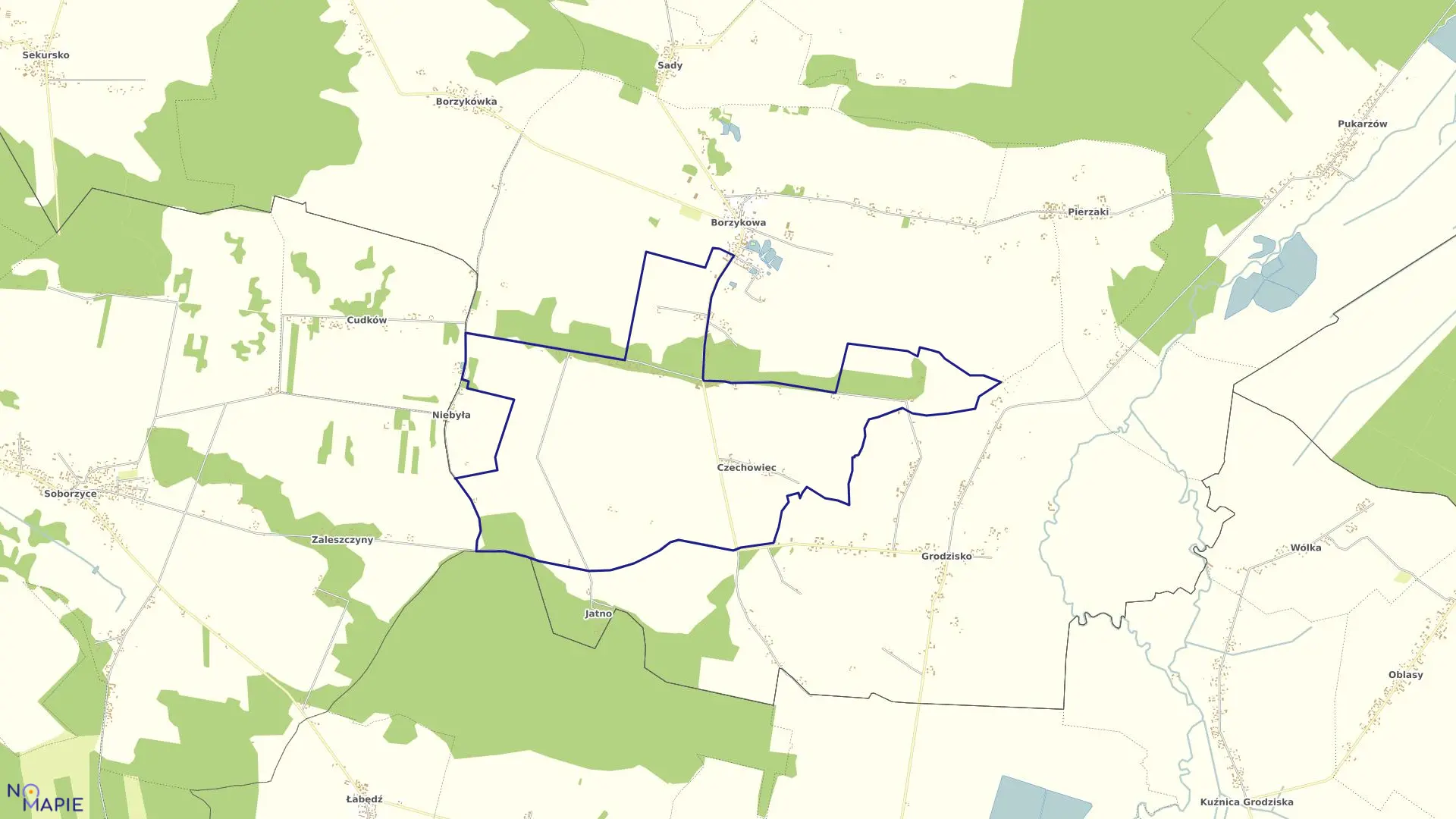 Mapa obrębu CZECHOWIEC w gminie Żytno